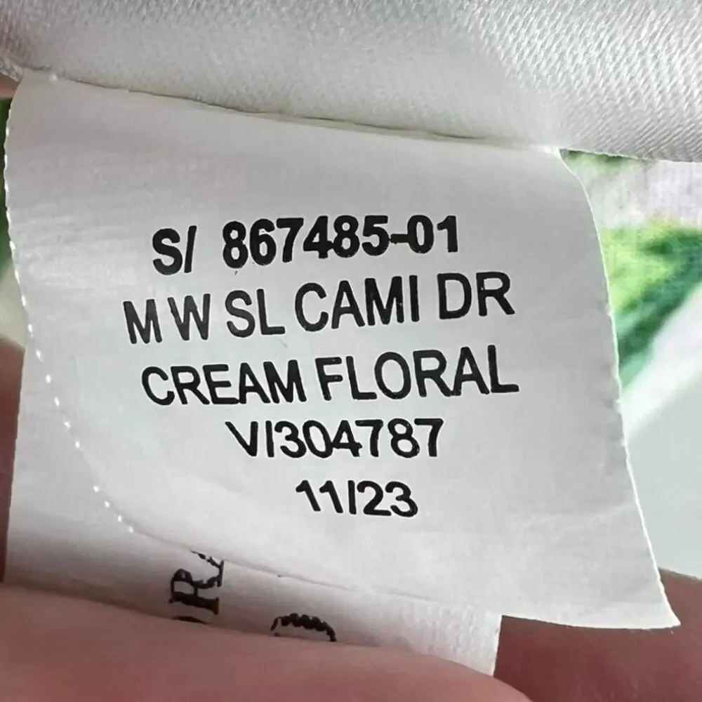 Old Navy Girls Tiered Cami Dress SZ L 10-12 Crème Floral Sundress Cotton Lined